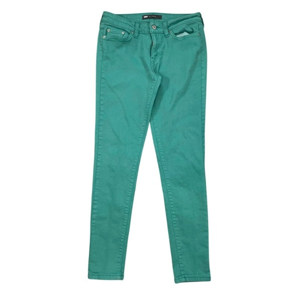 Levis 535 Legging Jeans‎ Womens 9M Teal Green Super Skinny Stretch Denim Pants